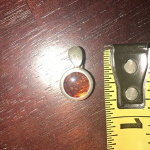 Sterling silver and amber pendant